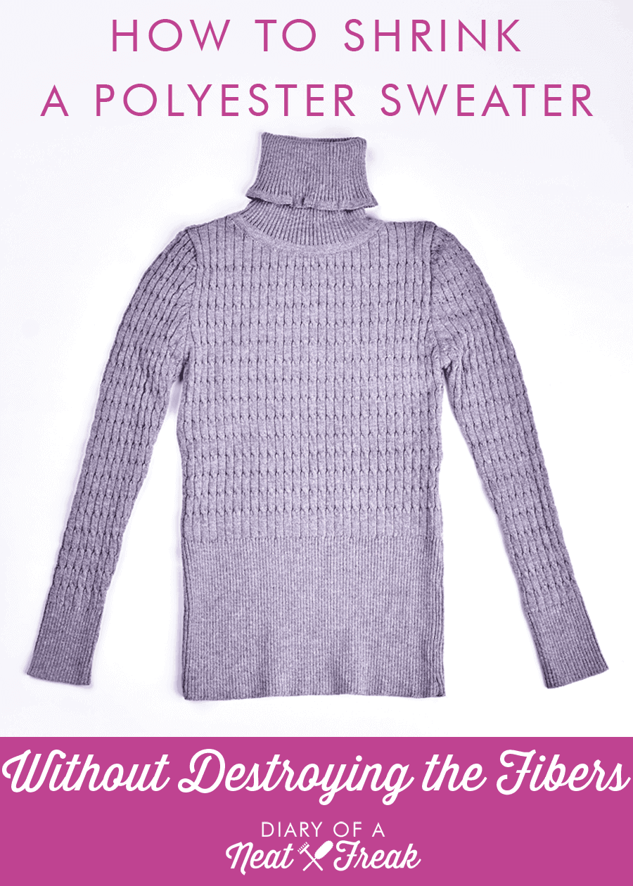 Of, course, the number one key to shrinking polyester is heat! The simplest way to shrink polyester sweaters would be to heat them to about 80-90C. But, you need the right step-by-step method to shrink the materials without damaging the polyester fibers. Click here for the perfect sweater shrinkage tutorial. 